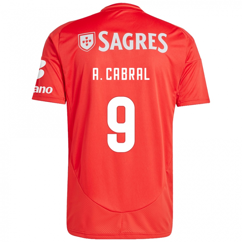 Uomo Maglia Arthur Cabral #9 Rosso Bianco Kit Gara Home 2024/25 Maglietta