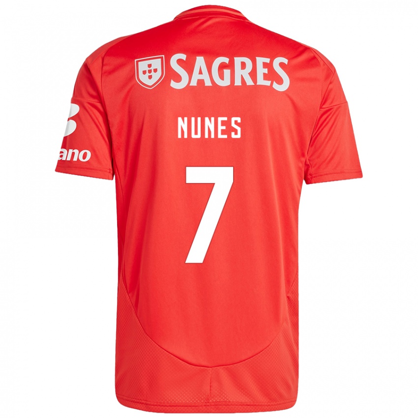 Uomo Maglia Bernardo Nunes #7 Rosso Bianco Kit Gara Home 2024/25 Maglietta