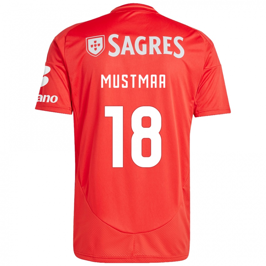 Uomo Maglia Karel Mustmaa #18 Rosso Bianco Kit Gara Home 2024/25 Maglietta