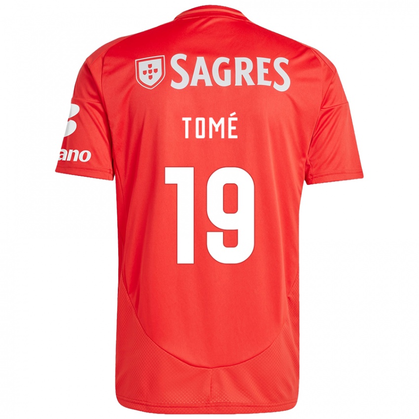 Uomo Maglia Olivio Tomé #19 Rosso Bianco Kit Gara Home 2024/25 Maglietta