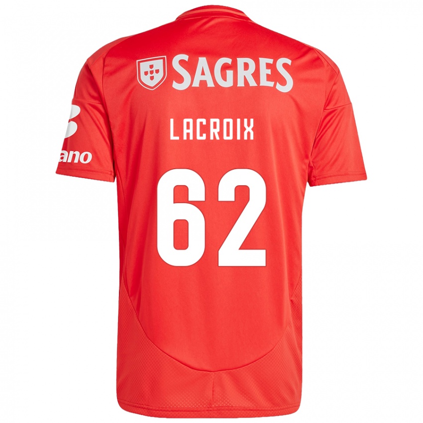 Uomo Maglia Lenny Lacroix #62 Rosso Bianco Kit Gara Home 2024/25 Maglietta