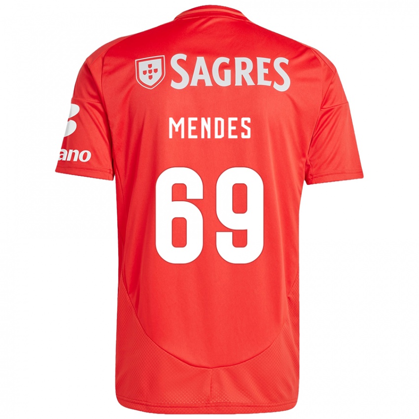 Uomo Maglia Vladimir Mendes #69 Rosso Bianco Kit Gara Home 2024/25 Maglietta