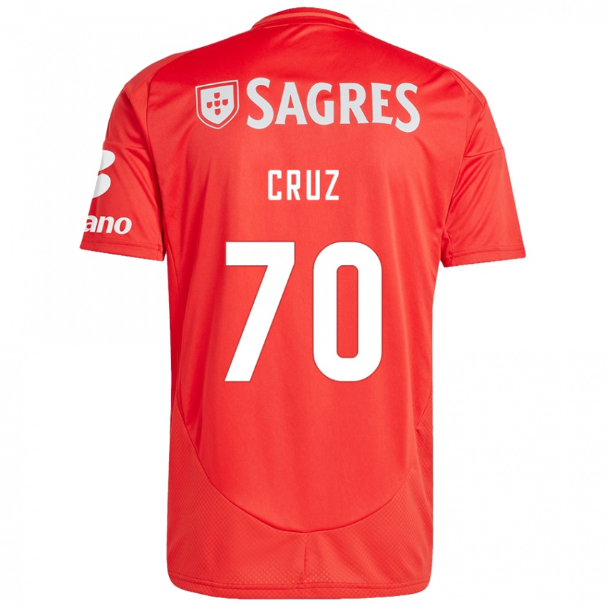 Uomo Maglia Filipe Cruz #70 Rosso Bianco Kit Gara Home 2024/25 Maglietta