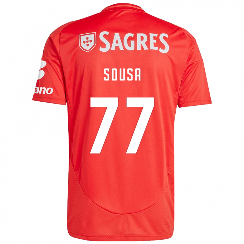 Uomo Maglia Gerson Sousa #77 Rosso Bianco Kit Gara Home 2024/25 Maglietta