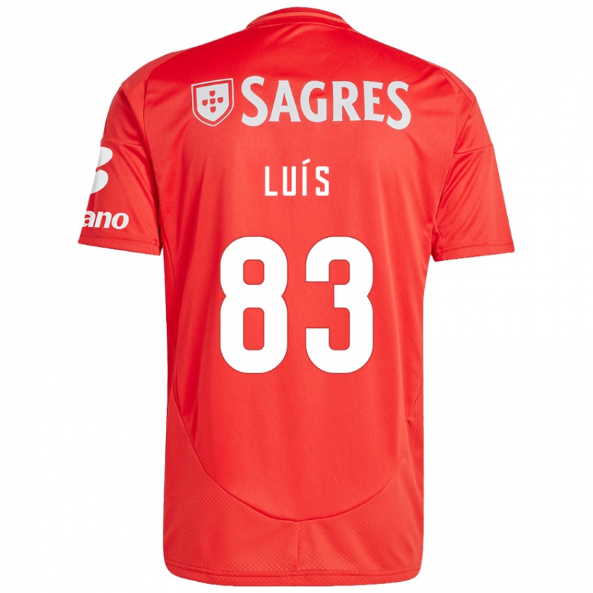 Uomo Maglia Rafael Luís #83 Rosso Bianco Kit Gara Home 2024/25 Maglietta