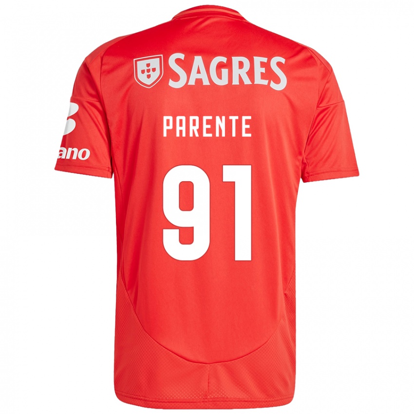 Uomo Maglia Tiago Parente #91 Rosso Bianco Kit Gara Home 2024/25 Maglietta