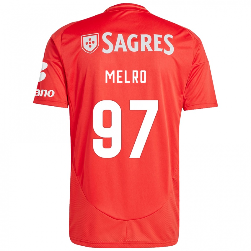 Uomo Maglia José Melro #97 Rosso Bianco Kit Gara Home 2024/25 Maglietta