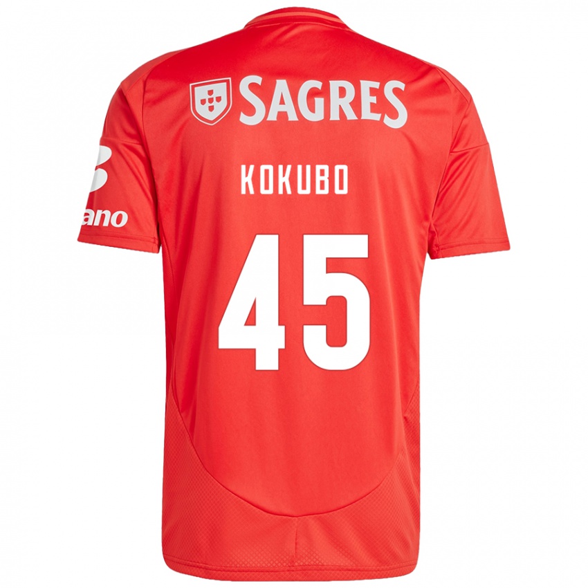 Uomo Maglia Leo Kokubo #45 Rosso Bianco Kit Gara Home 2024/25 Maglietta