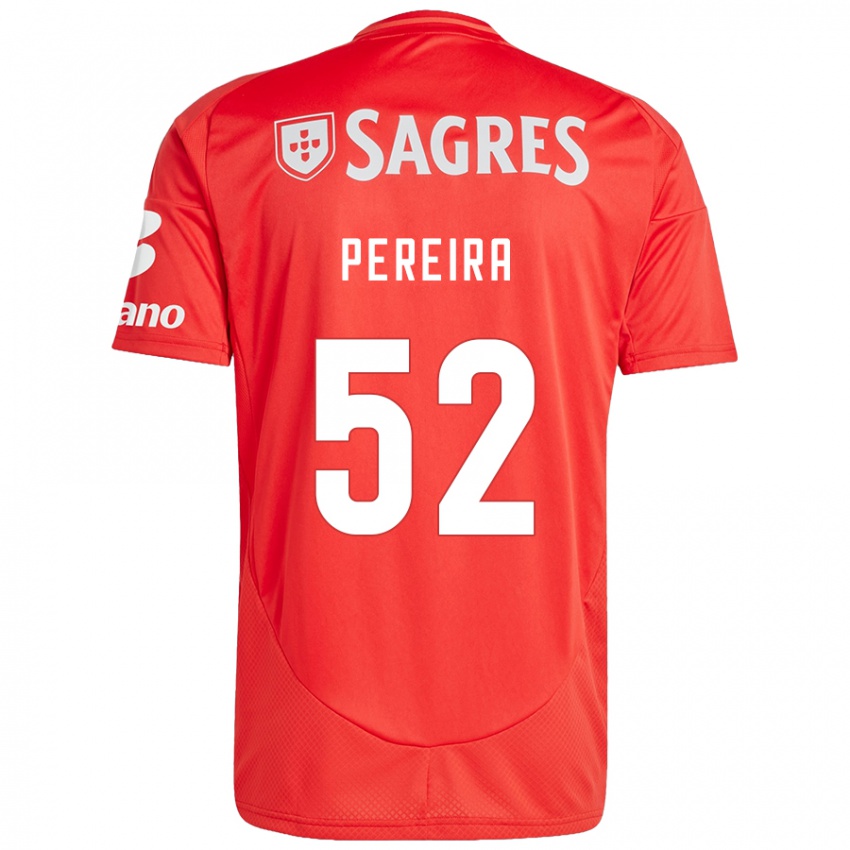 Uomo Maglia Henrique Pereira #52 Rosso Bianco Kit Gara Home 2024/25 Maglietta