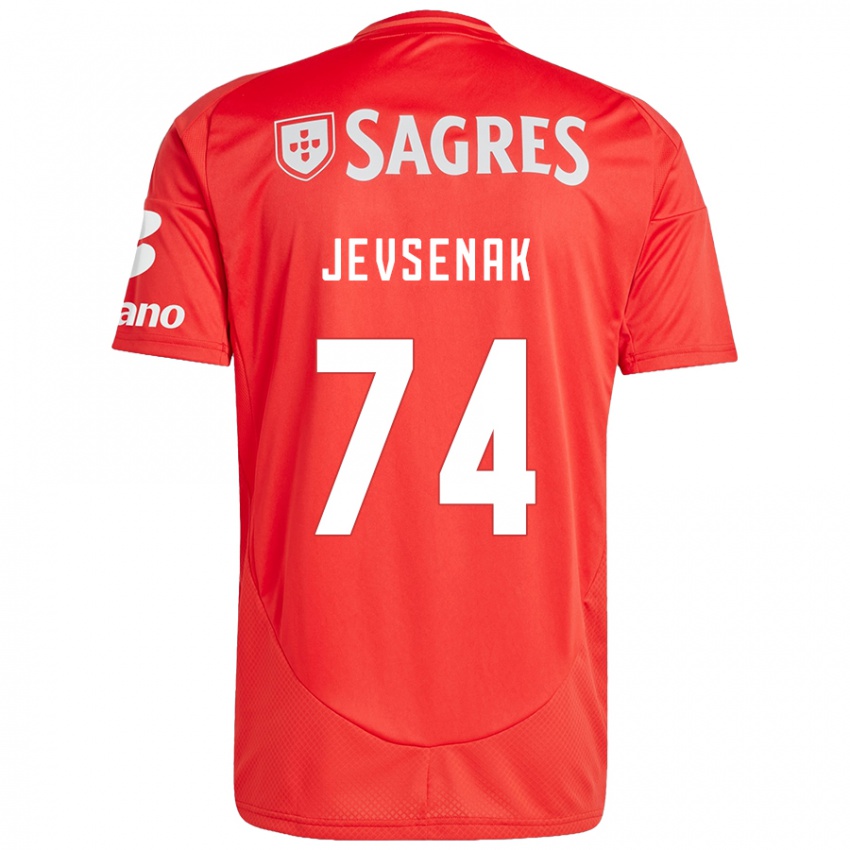 Uomo Maglia Zan Jevsenak #74 Rosso Bianco Kit Gara Home 2024/25 Maglietta