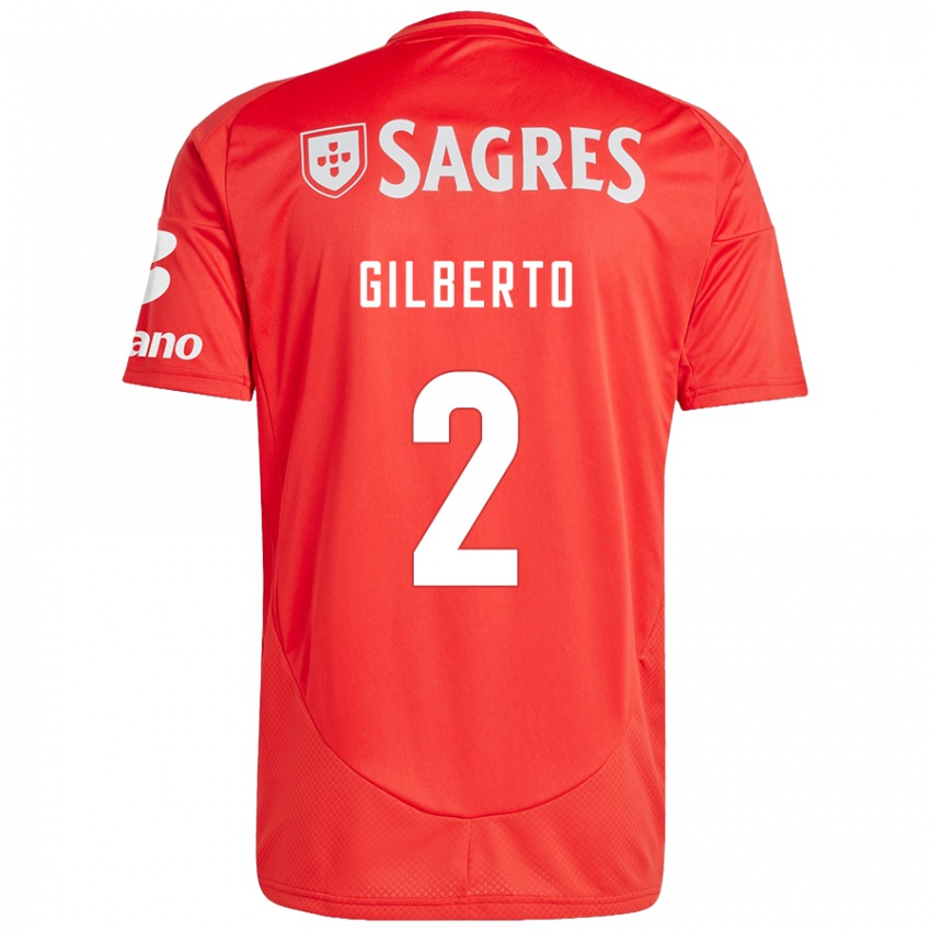 Uomo Maglia Gilberto #2 Rosso Bianco Kit Gara Home 2024/25 Maglietta