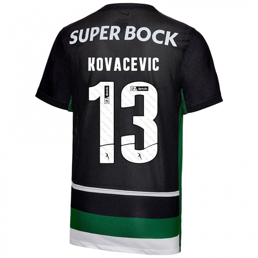 Uomo Maglia Vladan Kovacevic #13 Nero Bianco Verde Kit Gara Home 2024/25 Maglietta