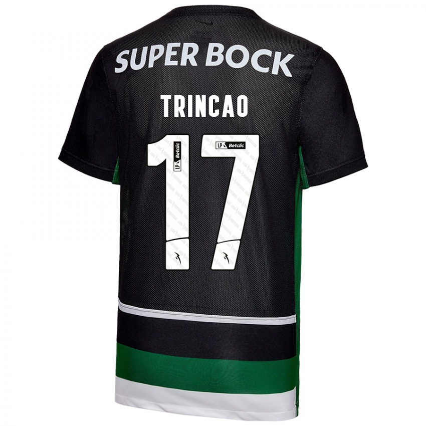 Uomo Maglia Trincão #17 Nero Bianco Verde Kit Gara Home 2024/25 Maglietta