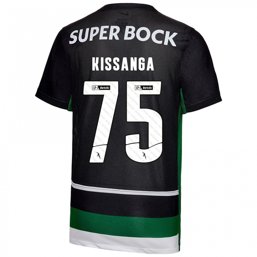 Uomo Maglia Manuel Kissanga #75 Nero Bianco Verde Kit Gara Home 2024/25 Maglietta