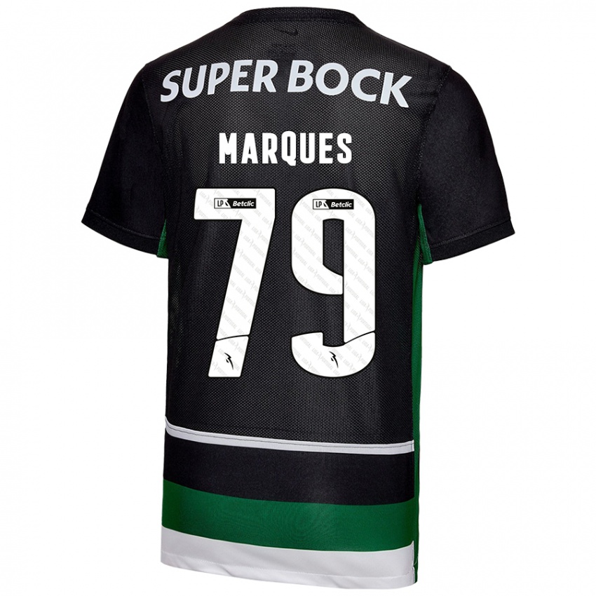 Uomo Maglia Rodrigo Marquês #79 Nero Bianco Verde Kit Gara Home 2024/25 Maglietta