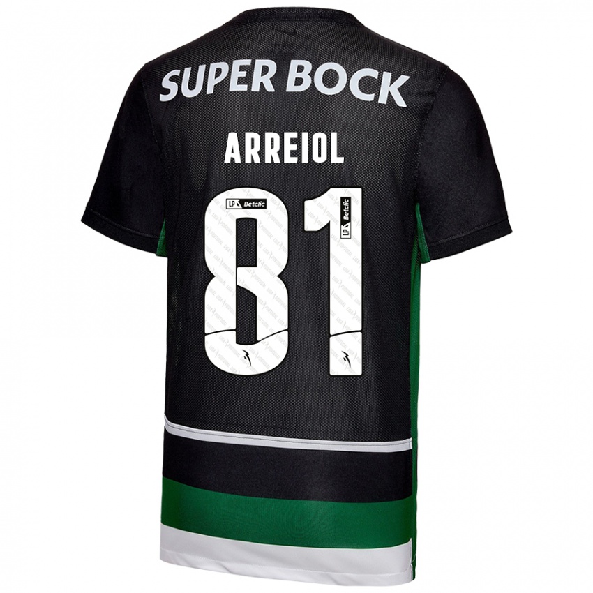 Uomo Maglia Henrique Arreiol #81 Nero Bianco Verde Kit Gara Home 2024/25 Maglietta