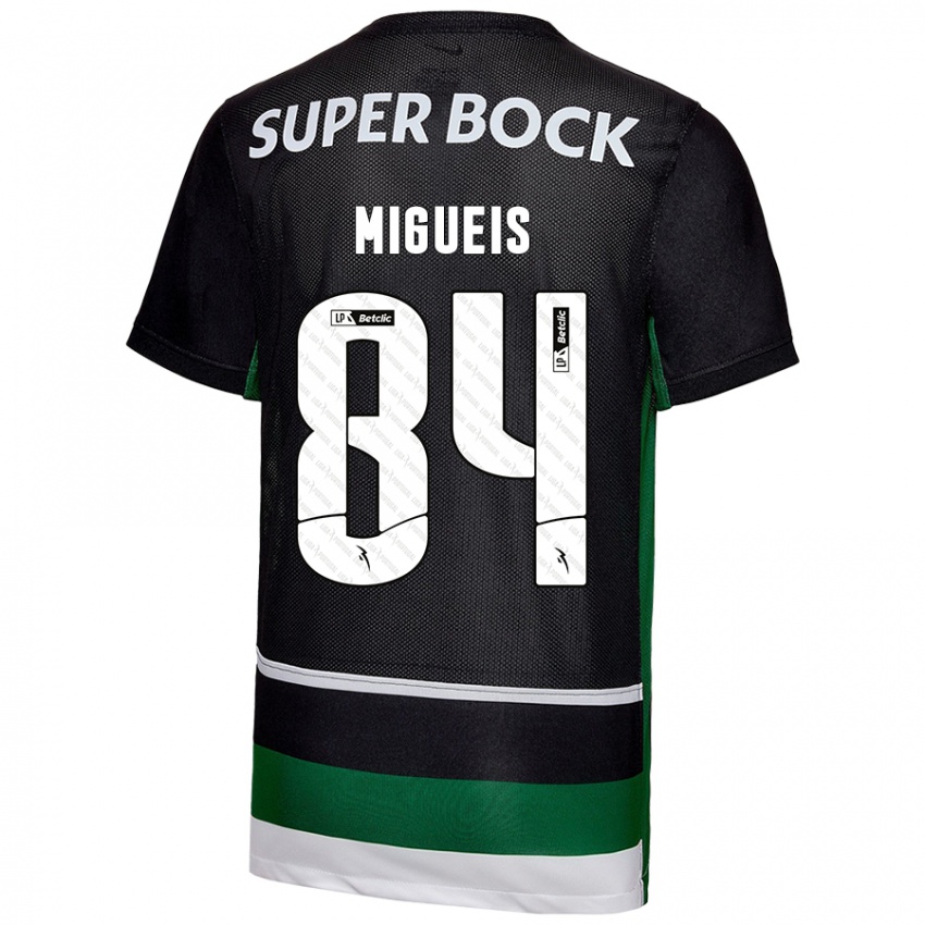 Uomo Maglia Pedro Miguéis #84 Nero Bianco Verde Kit Gara Home 2024/25 Maglietta