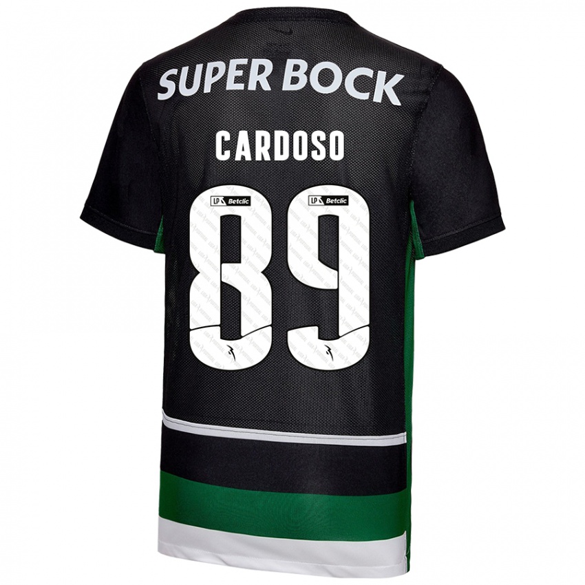 Uomo Maglia Nilton Cardoso #89 Nero Bianco Verde Kit Gara Home 2024/25 Maglietta