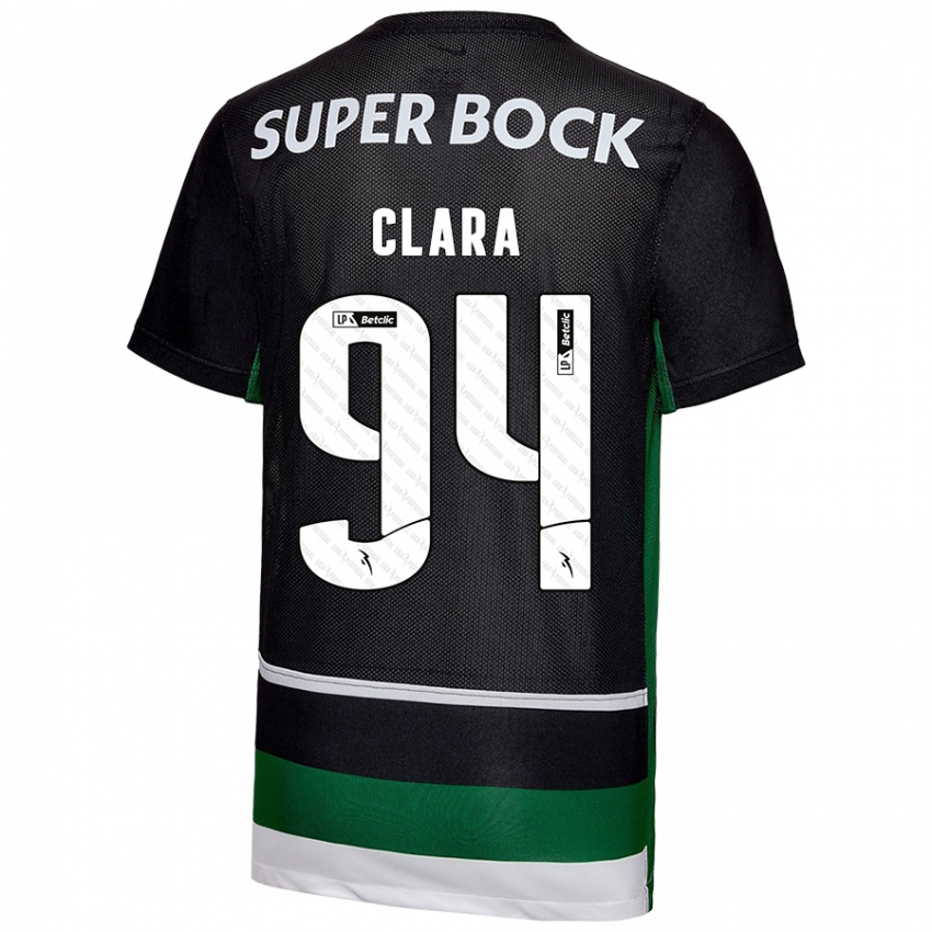 Uomo Maglia Diogo Clara #94 Nero Bianco Verde Kit Gara Home 2024/25 Maglietta