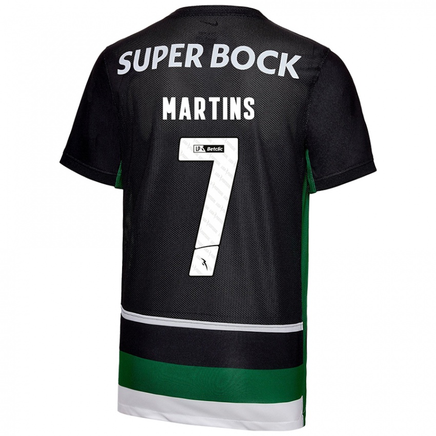 Uomo Maglia Joana David Carromeu Martins #7 Nero Bianco Verde Kit Gara Home 2024/25 Maglietta