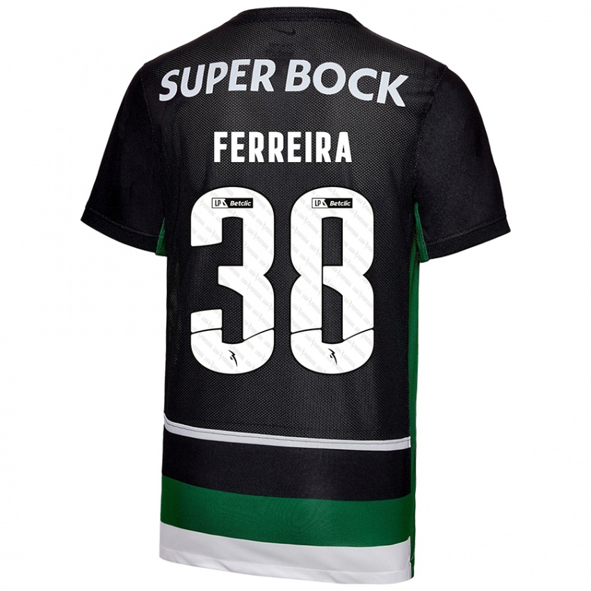 Uomo Maglia Marta Ferreira #38 Nero Bianco Verde Kit Gara Home 2024/25 Maglietta