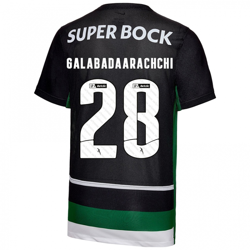 Uomo Maglia Jacinta Galabadaarachchi #28 Nero Bianco Verde Kit Gara Home 2024/25 Maglietta