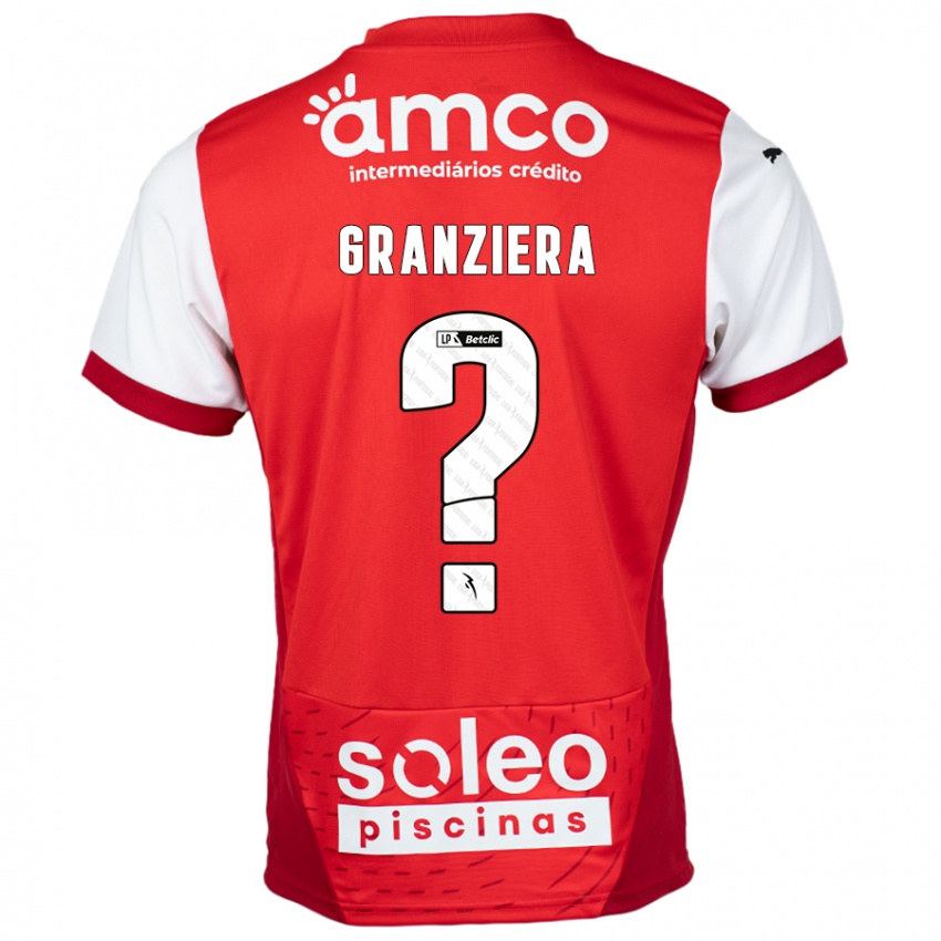 Uomo Maglia Emanuele Granziera #0 Rosso Bianco Kit Gara Home 2024/25 Maglietta