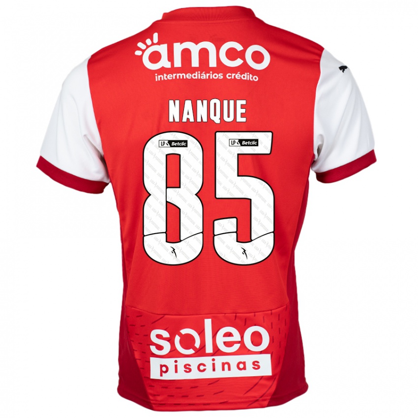 Uomo Maglia Edgar Nanque #85 Rosso Bianco Kit Gara Home 2024/25 Maglietta