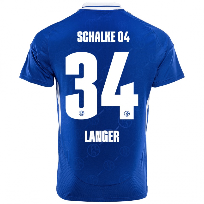 Uomo Maglia Michael Langer #34 Blu Reale Kit Gara Home 2024/25 Maglietta