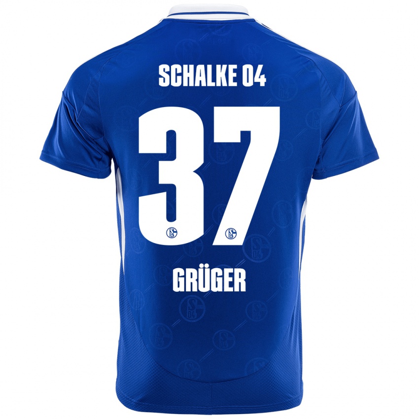 Uomo Maglia Max Grüger #37 Blu Reale Kit Gara Home 2024/25 Maglietta