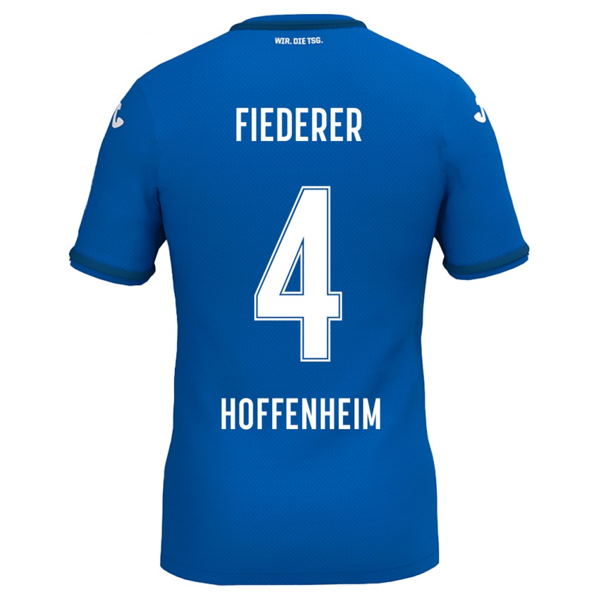 Uomo Maglia Tom Fiederer #4 Blu Reale Kit Gara Home 2024/25 Maglietta