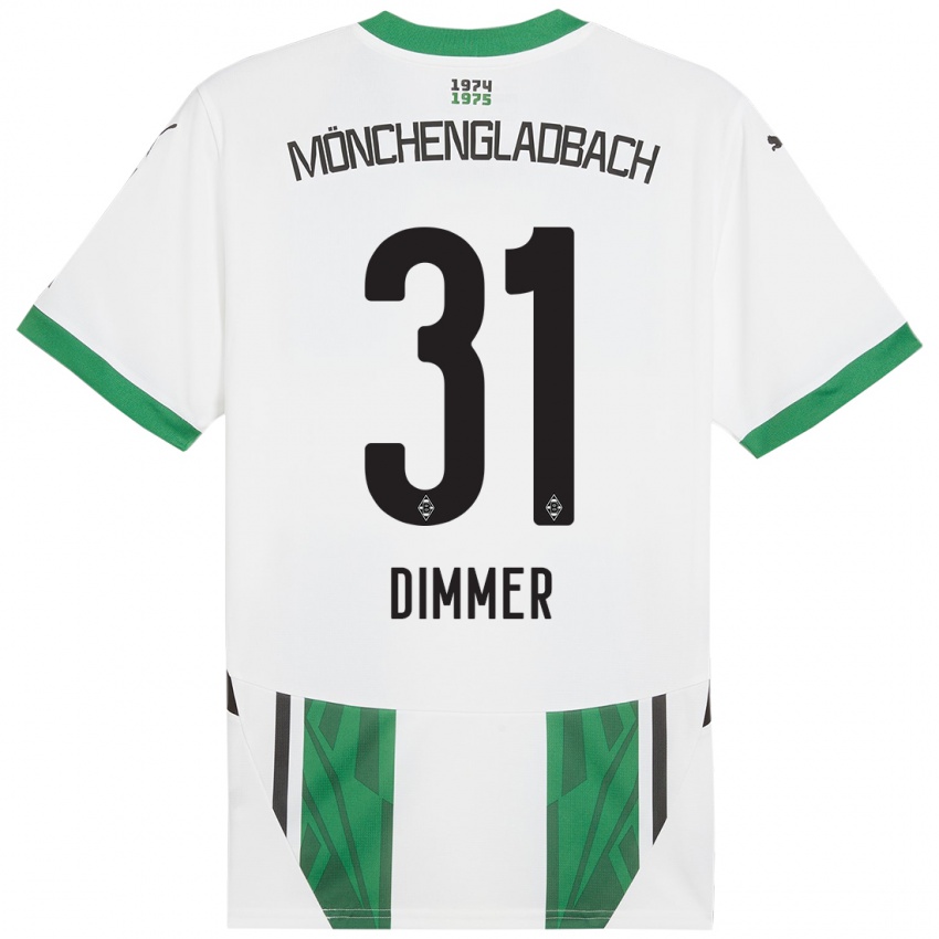 Uomo Maglia Florian Dimmer #31 Bianco Verde Kit Gara Home 2024/25 Maglietta