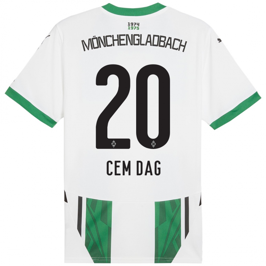 Uomo Maglia Cem Dag #20 Bianco Verde Kit Gara Home 2024/25 Maglietta