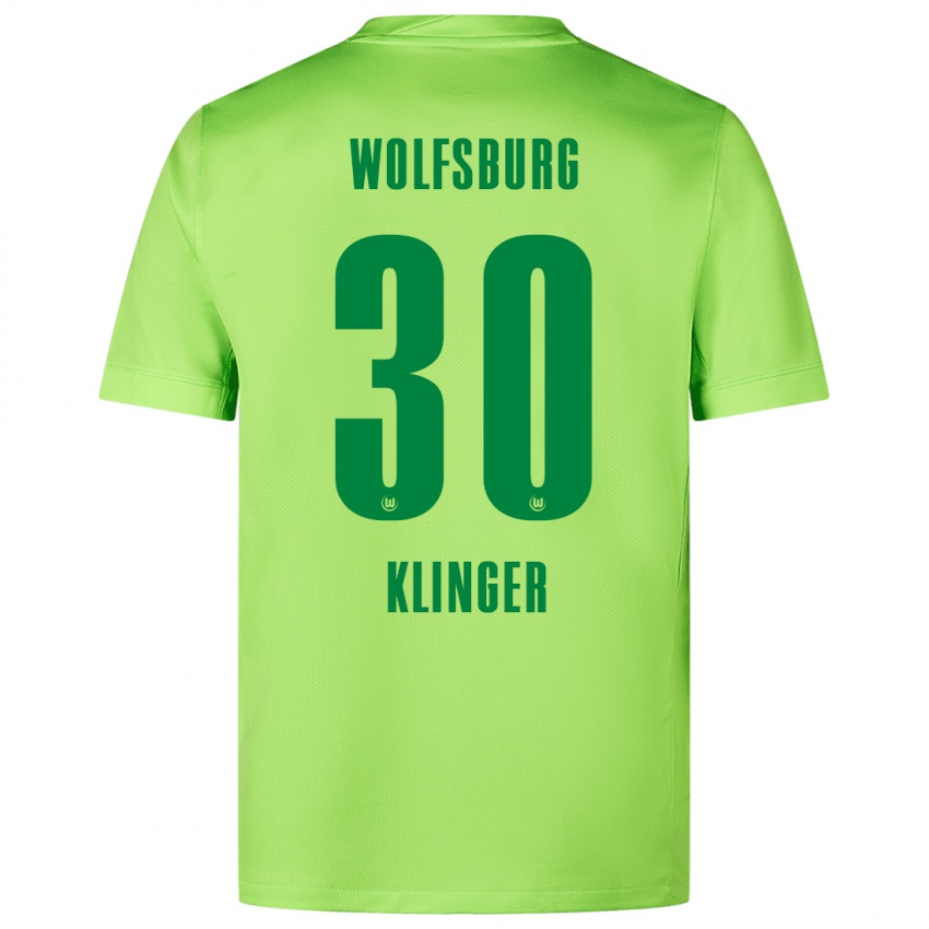 Uomo Maglia Niklas Klinger #30 Verde Fluorescente Kit Gara Home 2024/25 Maglietta