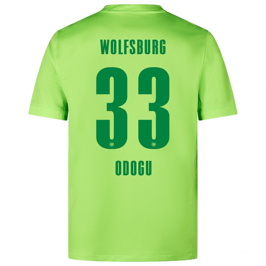 Uomo Maglia David Odogu #33 Verde Fluorescente Kit Gara Home 2024/25 Maglietta