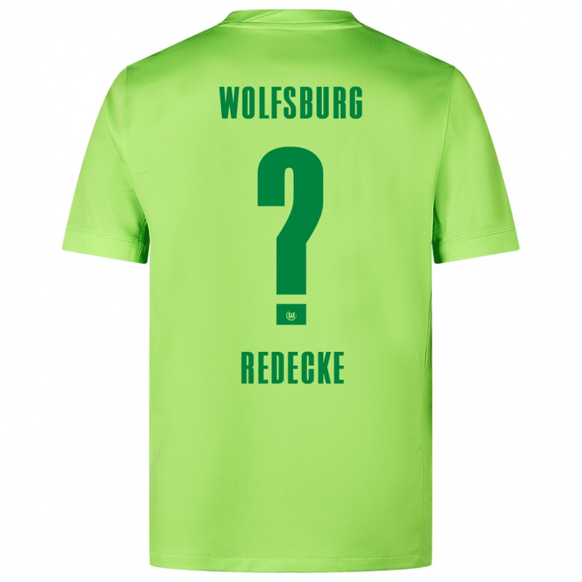 Uomo Maglia Jan Redecke #0 Verde Fluorescente Kit Gara Home 2024/25 Maglietta