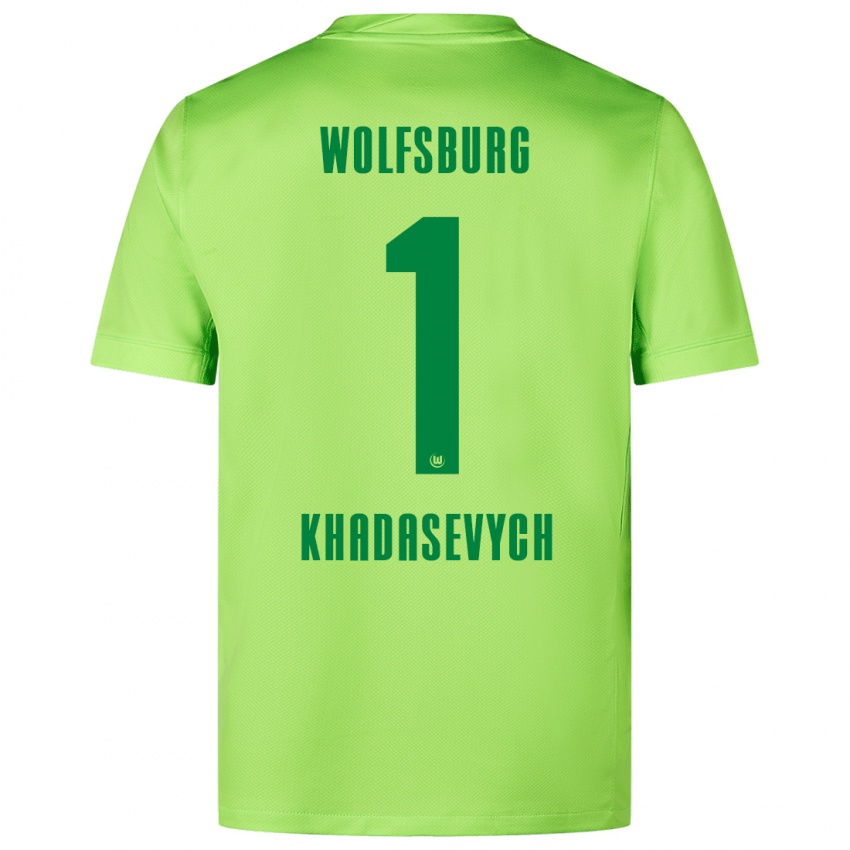 Uomo Maglia Kyrylo Khadasevych #1 Verde Fluorescente Kit Gara Home 2024/25 Maglietta