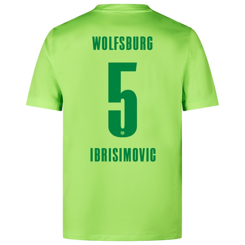 Uomo Maglia Amar Ibrisimovic #5 Verde Fluorescente Kit Gara Home 2024/25 Maglietta