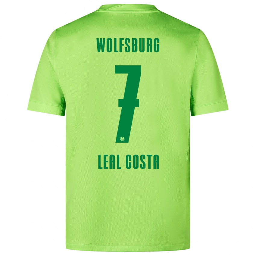 Uomo Maglia David Leal Costa #7 Verde Fluorescente Kit Gara Home 2024/25 Maglietta