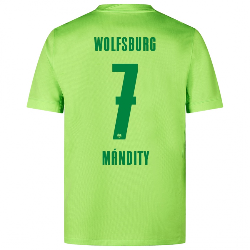 Uomo Maglia Márkó Mándity #7 Verde Fluorescente Kit Gara Home 2024/25 Maglietta