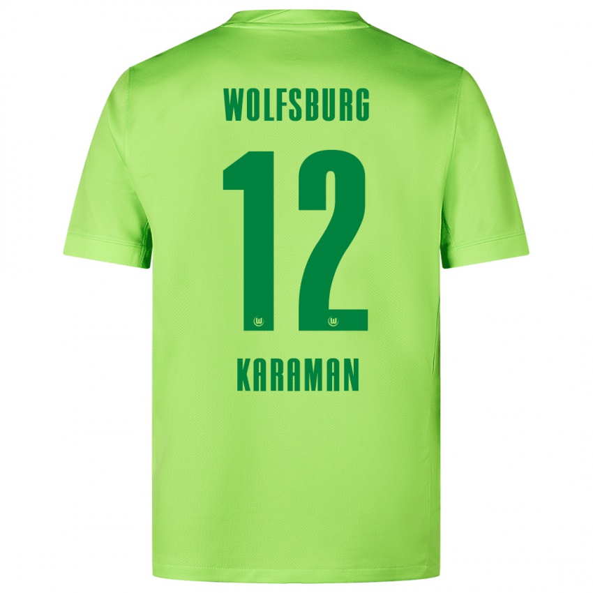 Uomo Maglia Tarik Karaman #12 Verde Fluorescente Kit Gara Home 2024/25 Maglietta