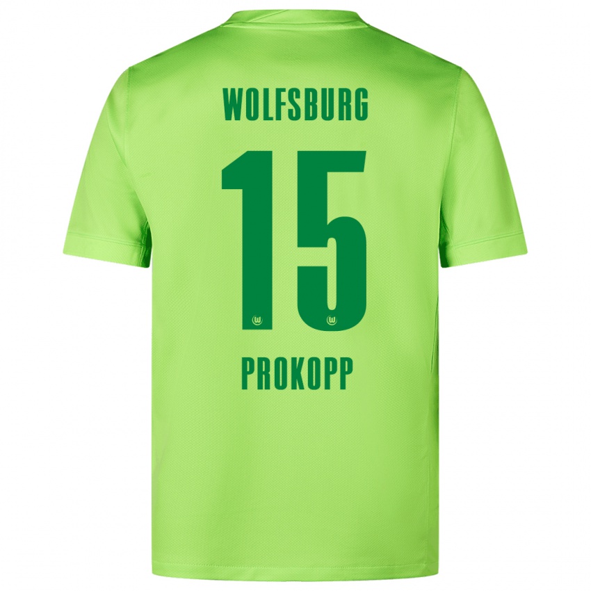 Uomo Maglia Oskar Prokopp #15 Verde Fluorescente Kit Gara Home 2024/25 Maglietta