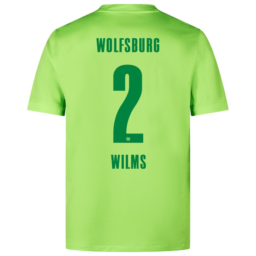 Uomo Maglia Lynn Wilms #2 Verde Fluorescente Kit Gara Home 2024/25 Maglietta