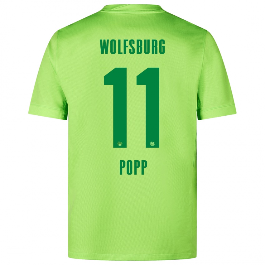 Uomo Maglia Alexandra Popp #11 Verde Fluorescente Kit Gara Home 2024/25 Maglietta