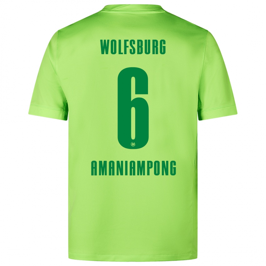 Uomo Maglia Marces Amaniampong #6 Verde Fluorescente Kit Gara Home 2024/25 Maglietta