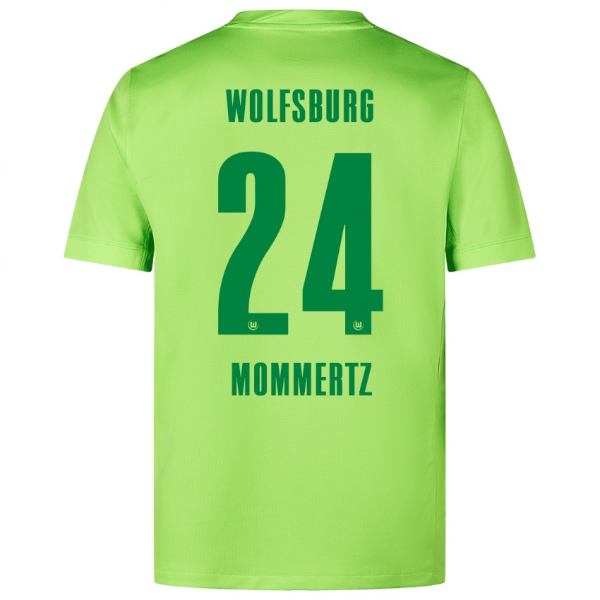 Uomo Maglia Benjamin Mommertz #24 Verde Fluorescente Kit Gara Home 2024/25 Maglietta