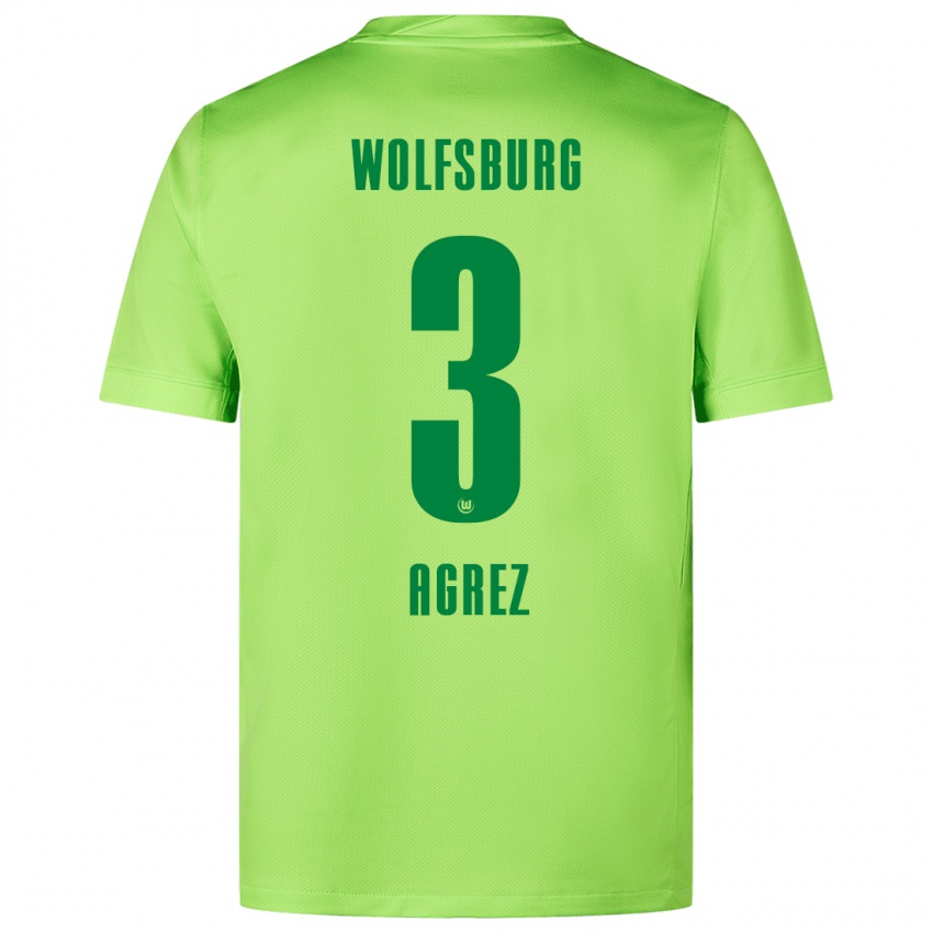 Uomo Maglia Sara Agrež #3 Verde Fluorescente Kit Gara Home 2024/25 Maglietta