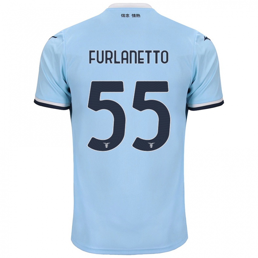 Uomo Maglia Alessio Furlanetto #55 Blu Kit Gara Home 2024/25 Maglietta