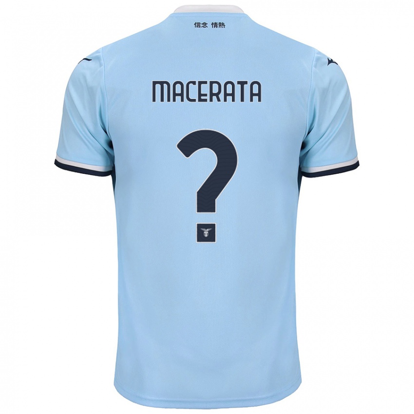 Uomo Maglia Francesco Macerata #0 Blu Kit Gara Home 2024/25 Maglietta