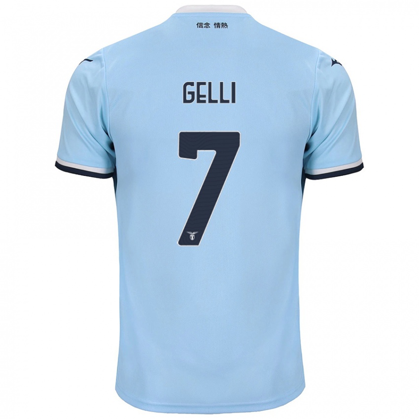 Uomo Maglia Valerio Gelli #7 Blu Kit Gara Home 2024/25 Maglietta